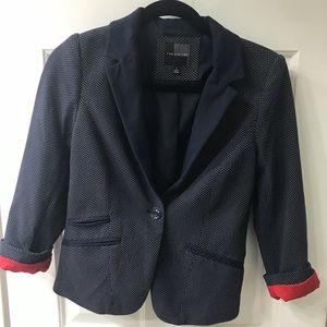 Blue/white polka dot blazer